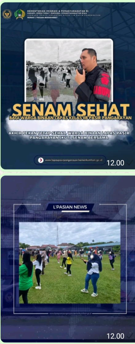 Warga Binaan Lapas Pasir Pengaraian Ikuti Senam Sehat Bersama