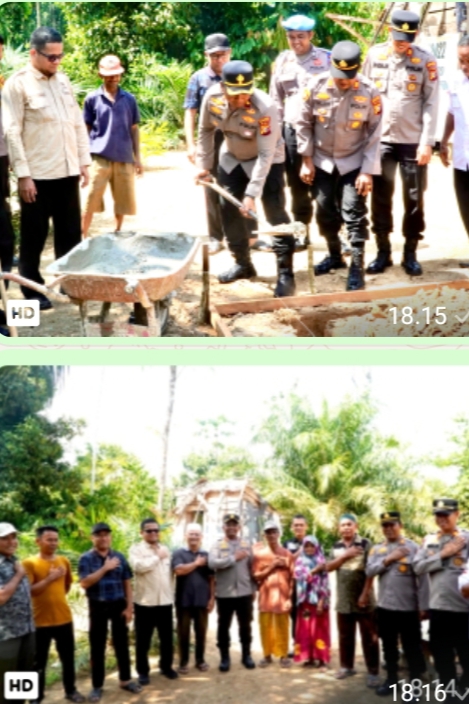 Polres Rokan Hulu Dan Baznas Bangun Rumah Layak Huni Untuk Warga Kurang Mampu Di Desa Rambah Tengah Barat
