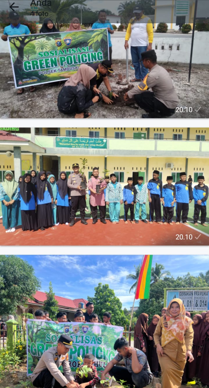 Polres Rokan Hulu Gelar Gerakan Serentak Green Policing Tanam Pohon di 27 Lokasi, Wujudkan Bumi Hijau Dan Lestari