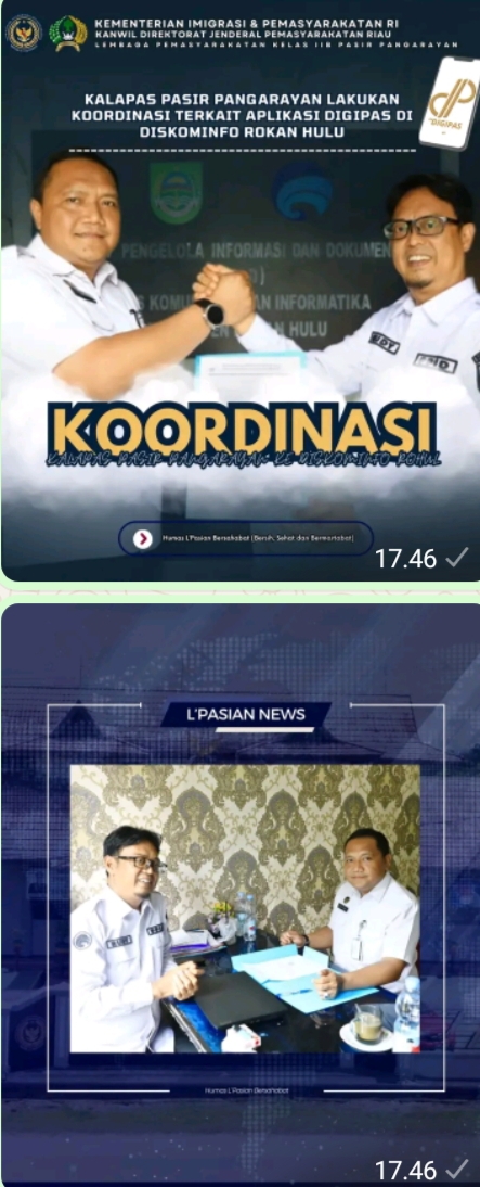 Lapas Pasir Pengaraian Dan Diskominfo Rokan Hulu Jalin Sinergi Untuk Implementasi Aplikasi DIGIPAS