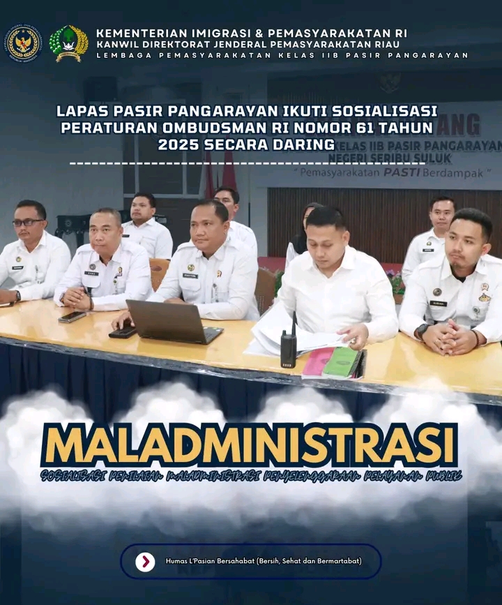 Lapas Pasir Pengaraian Ikuti Sosialisasi Pencegahan Maladministrasi Dari Ombudsman RI