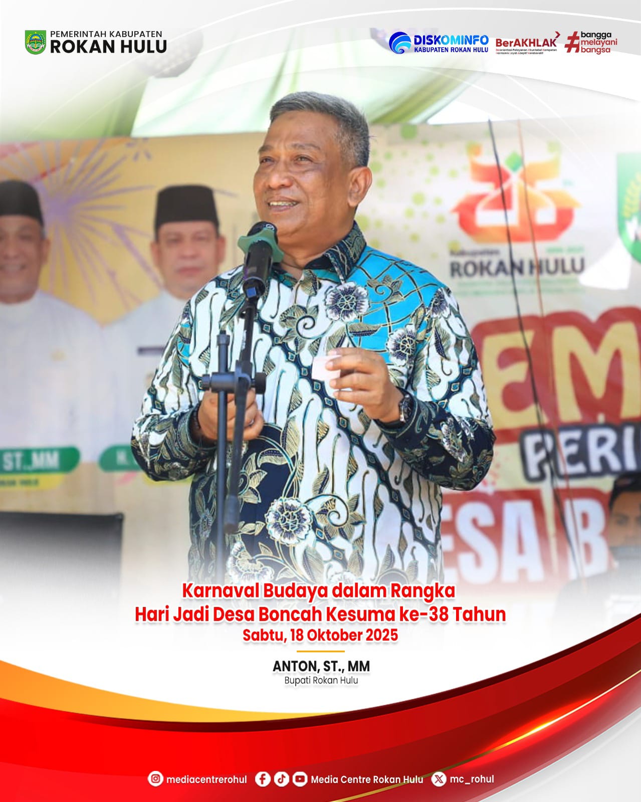 Bupati Rohul Anton, ST MM Rayakan HUT Ke-38 Desa Boncah Kesuma, Tekankan Komitmen Dukung Pembangunan Desa