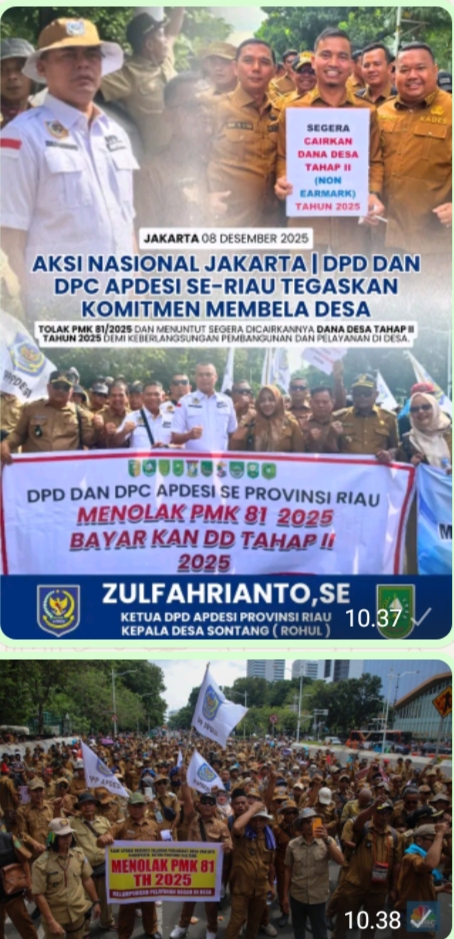 Aksi Damai Apdesi Berbuah Hasil Pemerintah Setujui Tuntutan Kepala Desa, Dana Desa Tahap II Akan Cair 100%, Pemerintah Cabut PMK 81/2025