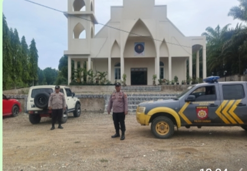 Kapolsek Rambah Pastikan Keamanan Ibadah Minggu Di Gereja-Gereja Wilayah Hukumnya,AKP Yani Marjoni, SH MH: “Kehadiran Polri Wujudkan Ibadah Minggu yang Aman Dan Nyaman”