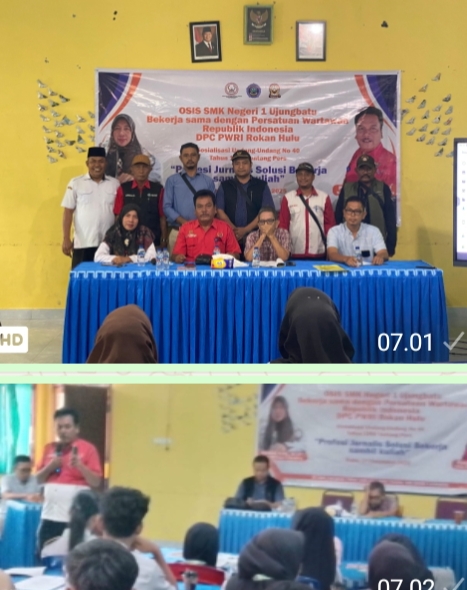 PWRI Rohul Gelar Sosialisasi Jurnalis, Siswa SMK Negeri 1 Ujung Batu Dibekali Ilmu Jurnalistik